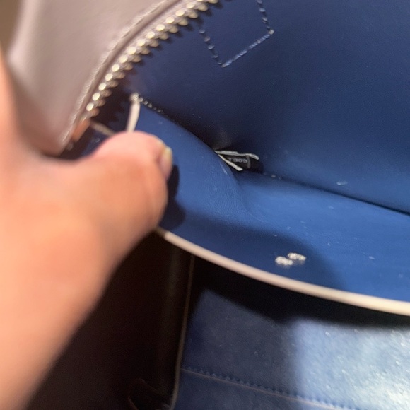 Kate Spade Magnolia Street Small Mina Gray/Blue Leather Satchel Bag - Picture 12 of 12